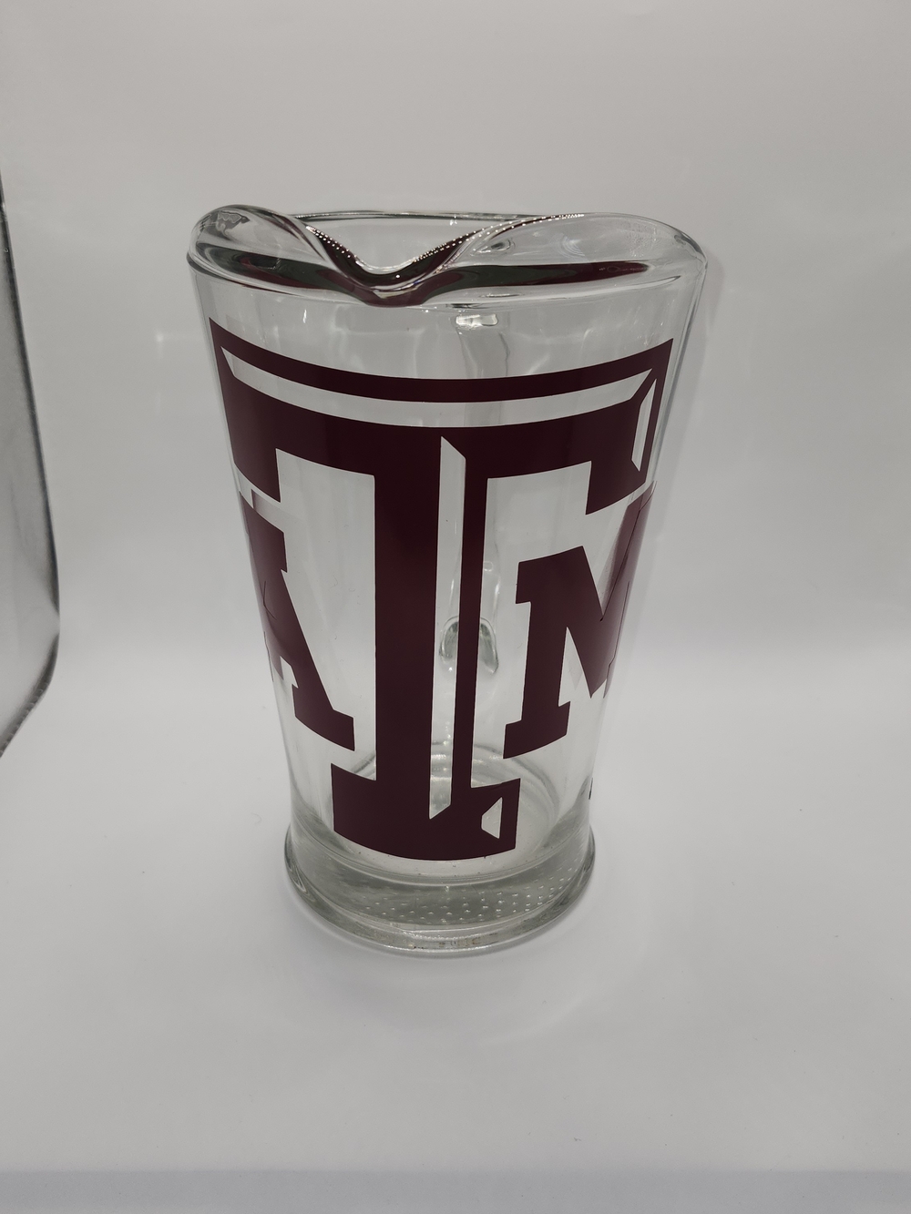 Texas A&M Heavy Glass 64 Oz. Ring Dunk Beer Pitcher Maroon Logo